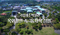 [수어로 만나는 국립제주박물관] 옥외정원 속 "동자석 정원" 사진